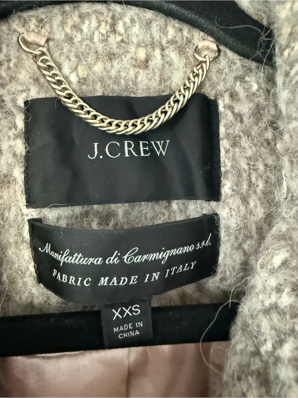 J.Crew Brushed Wool Relaxed Topcoat Size XXS Oversized Fit